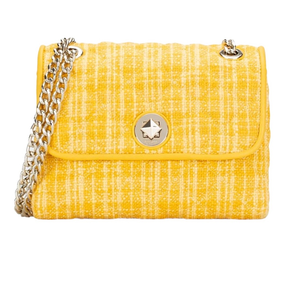 NWT Kate Spade Natalia Medium Flap Shoulder Bag Tweed in Cut Mango